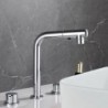 Moderner Spültisch-Mischhahn mit ausziehbarer Brause für Dreilochwaschbecken