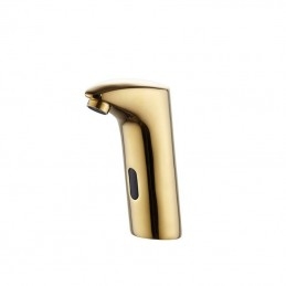 Goldener Badezimmerhahn mit...