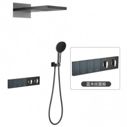 Gunmetal-Grau + Blau...